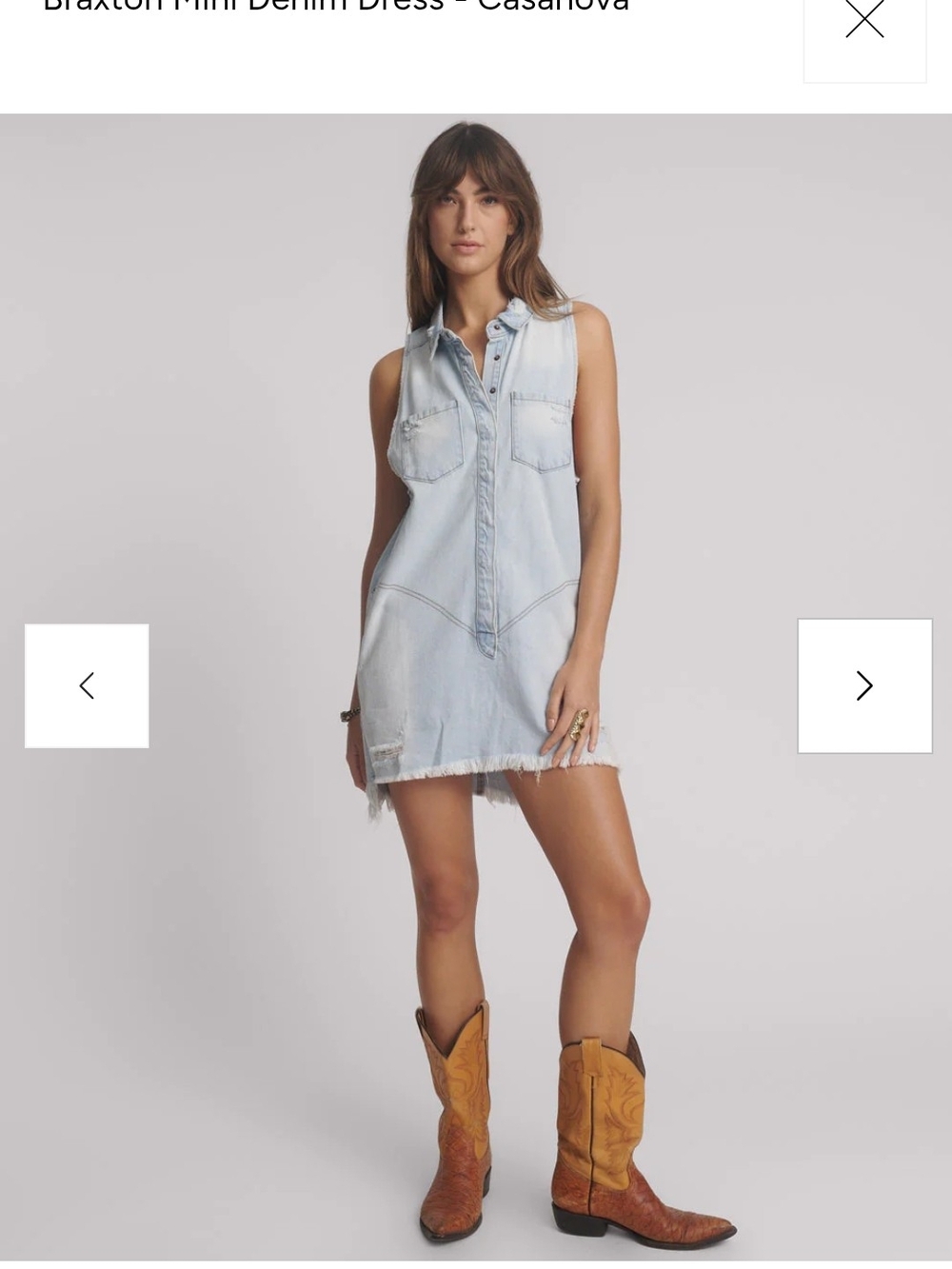 One Teaspoon BRAXTON Light Blue Sleeveless Denim Mini Dress SZ M